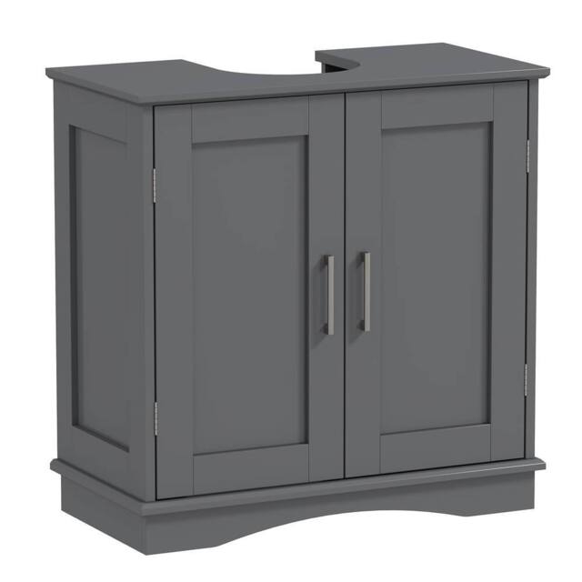 Costway 60 cm Pedestal Sink Bathroom Vanity Cabinet Under Sink Cabinet in Grey - image 1