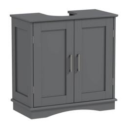 Costway 60 cm Pedestal Sink Bathroom Vanity Cabinet Under Sink Cabinet in Grey - thumbnail 1