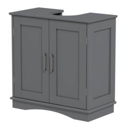 Costway 60 cm Pedestal Sink Bathroom Vanity Cabinet Under Sink Cabinet in Grey - thumbnail 9