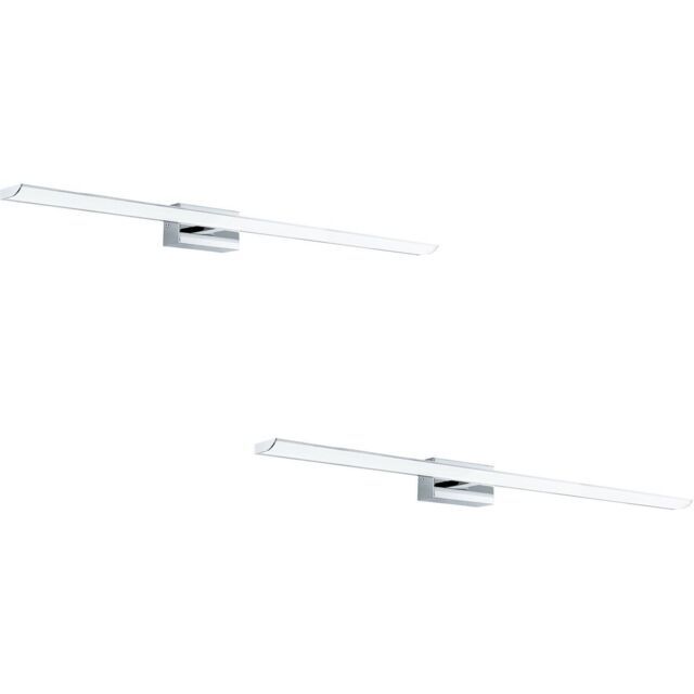 Loops 2 PACK Wall Light Colour IP44 Bathroom Chrome Shade White Plastic LED 21W Incl - image 1