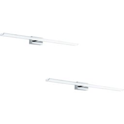 Loops 2 PACK Wall Light Colour IP44 Bathroom Chrome Shade White Plastic LED 21W Incl