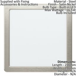 Loops Wall / Ceiling Flush Downlight Satin Nickel Spotlight 16.5W Built in LED in Metallics - thumbnail 2