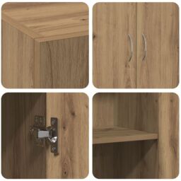 Berkfield Home Office Cabinet - Artisan Oak - 60 x 32 x 77.5 cm - Engineered Wood in Brown - thumbnail 9