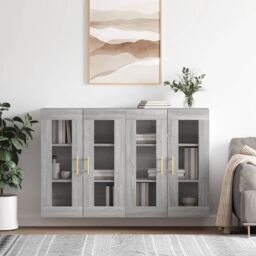 Berkfield Home Wall Mounted Cabinets 2 pcs Grey Sonoma Engineered Wood