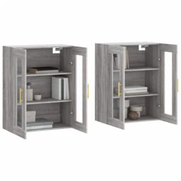 Berkfield Home Wall Mounted Cabinets 2 pcs Grey Sonoma Engineered Wood - thumbnail 3