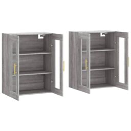 Berkfield Home Wall Mounted Cabinets 2 pcs Grey Sonoma Engineered Wood - thumbnail 4