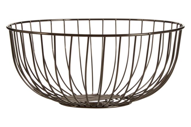 Orsina Round Black Nickel Finish Fruit Basket, Stylish Wire Bowl For Storing & Displaying Fresh Fruit, Durable - image 1