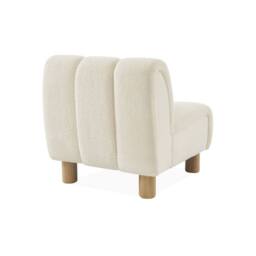sweeek Wooden armchair with rounded legs in boucle fabric in Cream - thumbnail 7