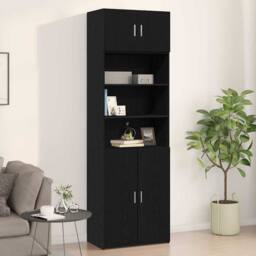 Berkfield Home Wall Cabinet Black Oak 70x42, 5x40 cm Engineered Wood - thumbnail 2