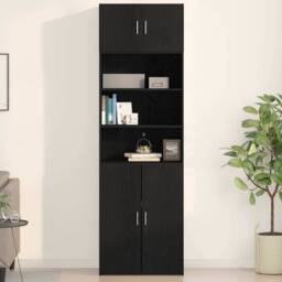 Berkfield Home Wall Cabinet Black Oak 70x42, 5x40 cm Engineered Wood - thumbnail 4