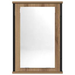 Berkfield Home Sturdy Bathroom Mirror Cabinet Artisan Oak 42x12x60 cm Engineered Wood in Brown - Size: 42 x 12 x 60 cm - thumbnail 4