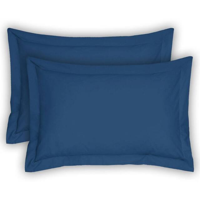 Smart Living Polycotton Oxford Pillowcase Pair Pack 48cm x 74cm in Blue - Size: Standard Pillow Case - image 1