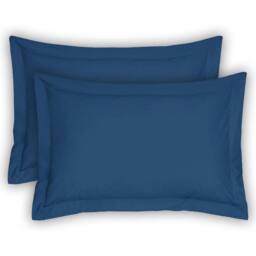 Smart Living Polycotton Oxford Pillowcase Pair Pack 48cm x 74cm in Blue - Size: Standard Pillow Case - thumbnail 1