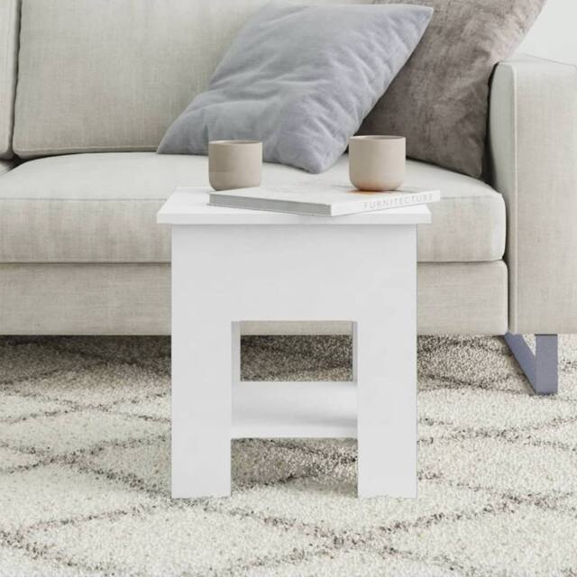 Berkfield Home Modern Coffee Table White 40x40x42 cm Engineered Wood - Size: 40 x 40 x 42 cm - image 1