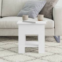 Berkfield Home Modern Coffee Table White 40x40x42 cm Engineered Wood - Size: 40 x 40 x 42 cm - thumbnail 1