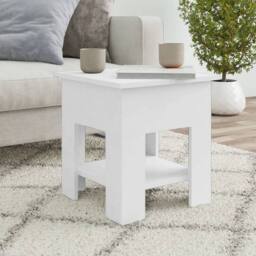 Berkfield Home Modern Coffee Table White 40x40x42 cm Engineered Wood - Size: 40 x 40 x 42 cm - thumbnail 2