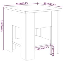 Berkfield Home Modern Coffee Table White 40x40x42 cm Engineered Wood - Size: 40 x 40 x 42 cm - thumbnail 6