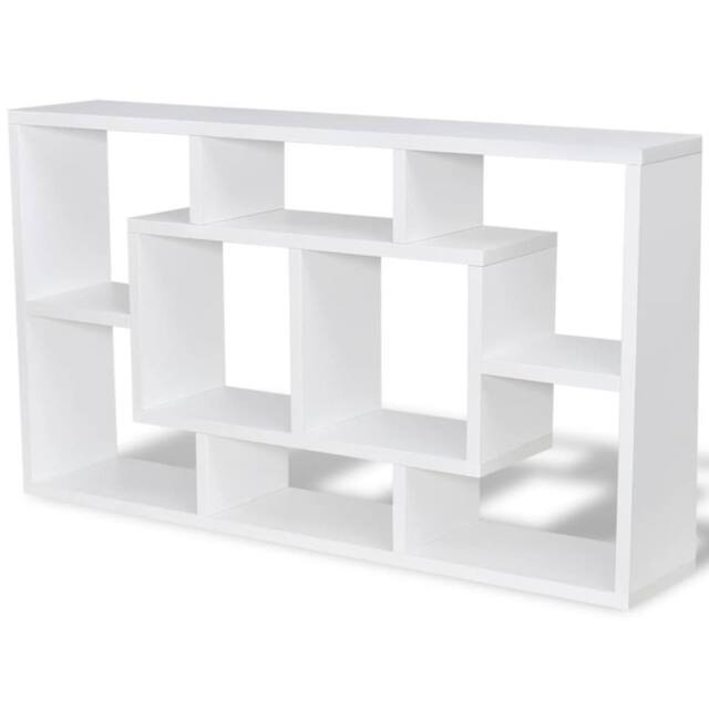 Berkfield Home Floating Wall Display Shelf 8 Compartments White - image 1