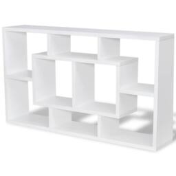 Berkfield Home Floating Wall Display Shelf 8 Compartments White - thumbnail 1