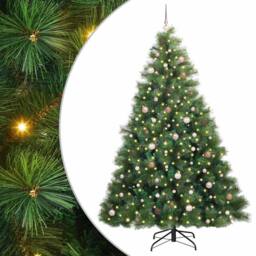 Berkfield Home Artificial Christmas Tree with 300 LEDs Green 240 cm PE & PVC - thumbnail 2