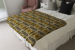Benjamin Tate Design Portuguese Ethnic Tiles Azulejos Blanket in Natural - Size: 120 cm x 150 cm - thumbnail 3