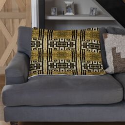 Benjamin Tate Design Portuguese Ethnic Tiles Azulejos Blanket in Natural - Size: 120 cm x 150 cm - thumbnail 2