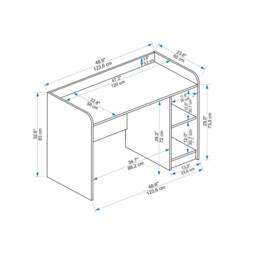Destina Home Luses Computer Desk with Cabinet in White - Size: 1 Pack - thumbnail 6