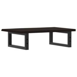 Berkfield Home Elegant Basin Shelf Wall Mounted Steel & Solid Wood Oak in Brown - thumbnail 6