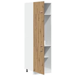 Berkfield Home Refrigerator Cabinet Lyon Artisan Oak 60x57x207 cm Engineered Wood in Brown - Size: 60 x 57 x 207 cm - thumbnail 4