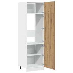 Berkfield Home Refrigerator Cabinet Lyon Artisan Oak 60x57x207 cm Engineered Wood in Brown - Size: 60 x 57 x 207 cm - thumbnail 5
