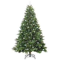Berkfield Home Artificial Christmas Tree with 300 LEDs Green 240 cm PE & PVC - thumbnail 3