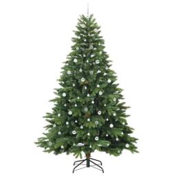 Berkfield Home Artificial Christmas Tree with 300 LEDs Green 240 cm PE & PVC - thumbnail 4
