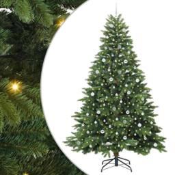 Berkfield Home Artificial Christmas Tree with 300 LEDs Green 240 cm PE & PVC - thumbnail 2