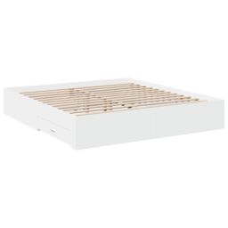 Berkfield Home Bed Frame with Drawers without Mattress White 180x200 cm Super King - thumbnail 6