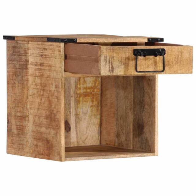 Berkfield Home Bedside Cabinet 40x30x37 cm Solid Wood Mango in Brown - Size: 40 x 30 x 37 cm - image 1