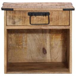 Berkfield Home Bedside Cabinet 40x30x37 cm Solid Wood Mango in Brown - Size: 40 x 30 x 37 cm - thumbnail 3