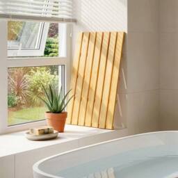 VOGREX Bamboo Wooden Non-Slip Bath Mat in Tan - thumbnail 4