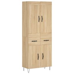 Berkfield Home Highboard Sonoma Oak 69.5x34x180 cm Engineered Wood in Brown - thumbnail 2