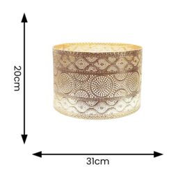 ValueLights Casablanca 31cm Gold Metal Easy Fit Drum Lamp Shade - thumbnail 5