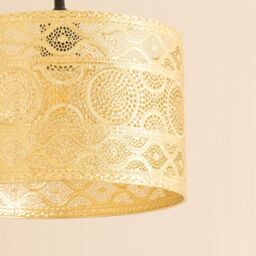 ValueLights Casablanca 31cm Gold Metal Easy Fit Drum Lamp Shade - thumbnail 4