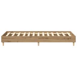 Berkfield Home Bed Frame No Mattress Artisan Oak 100x200 cm Engineered Wood in Brown - thumbnail 6