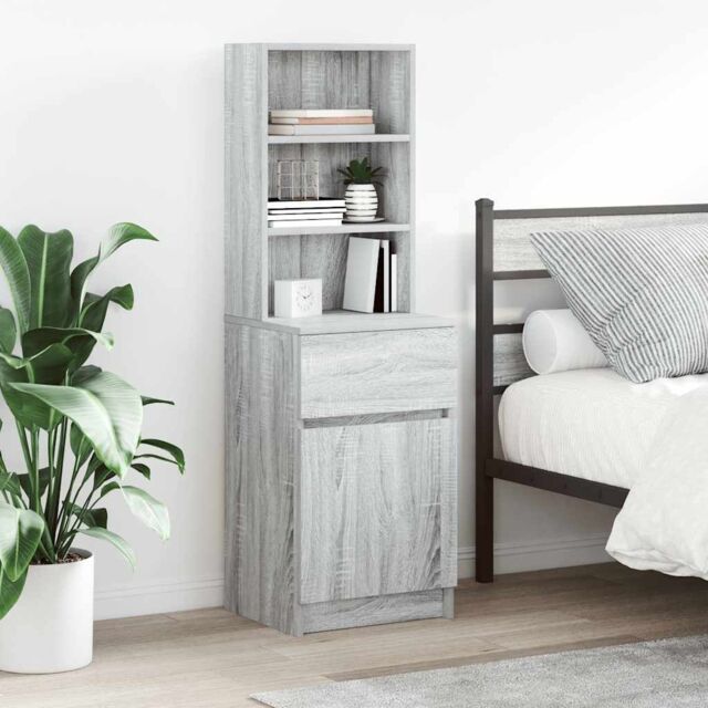 Berkfield Home Bedside Cabinet Grey Sonoma 39x35x125 cm Engineered Wood - Size: 39 x 35 x 125 cm - image 1