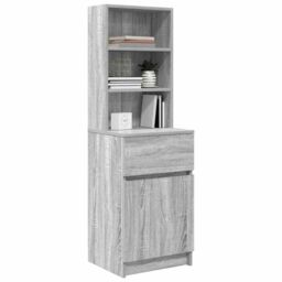 Berkfield Home Bedside Cabinet Grey Sonoma 39x35x125 cm Engineered Wood - Size: 39 x 35 x 125 cm - thumbnail 4