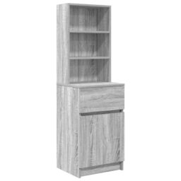 Berkfield Home Bedside Cabinet Grey Sonoma 39x35x125 cm Engineered Wood - Size: 39 x 35 x 125 cm - thumbnail 2