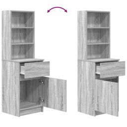 Berkfield Home Bedside Cabinet Grey Sonoma 39x35x125 cm Engineered Wood - Size: 39 x 35 x 125 cm - thumbnail 9