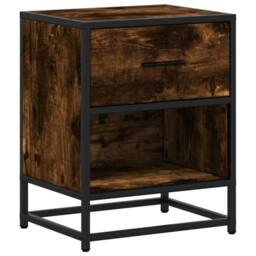 Berkfield Home Decorative Bedside Cabinets 2 pcs Smoked Oak 40x31x50 cm Engineer in Brown - Size: 40 x 31 x 50 cm - thumbnail 6