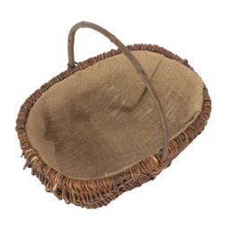 Red Hamper Wicker Oval Unpeeled Willow Garden Trug in Brown - Size: Medium - thumbnail 2
