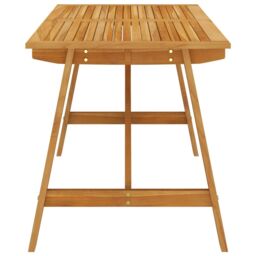 Berkfield Home Garden Dining Table 140x70x73.5 cm Solid Acacia Wood in Brown - thumbnail 3