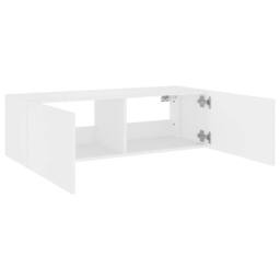 Berkfield Home TV Wall Cabinet with LED Lights White 100x35x31 cm - Size: 100 x 35 x 31 cm - thumbnail 9