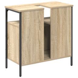 Berkfield Home Wall-Mounted Vanity Light Oak Engineered wood 60 x 30 x 60 cm in Brown - thumbnail 7